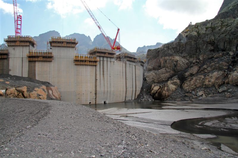 Le barrage du Vieux-Emosson a été rehoussée en 2014 dans le cadre du projet du Nant-de-Drance.
