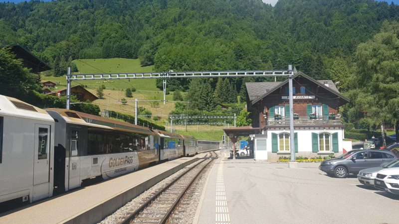 La gare des Avants du train Montreux Oberland Bernois