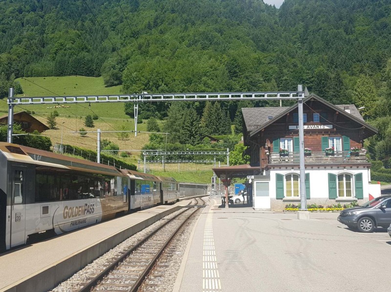 La gare des Avants du train Montreux Oberland Bernois La gare des Avants du train Montreux Oberland Bernois