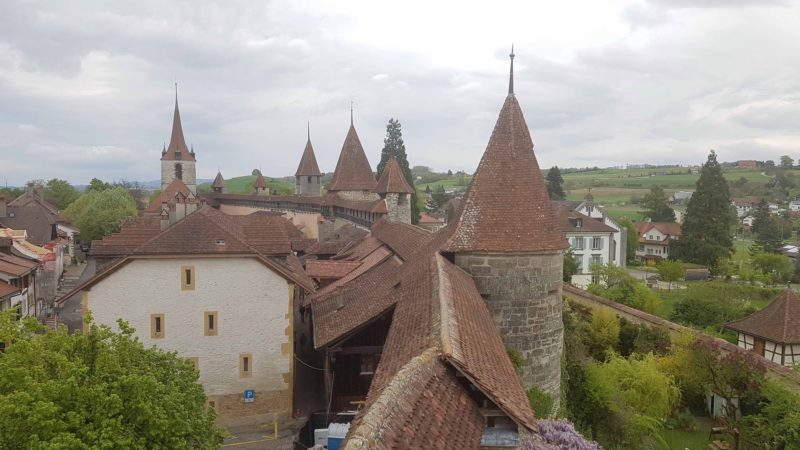 Les remparts de la vieille ville de Morat.