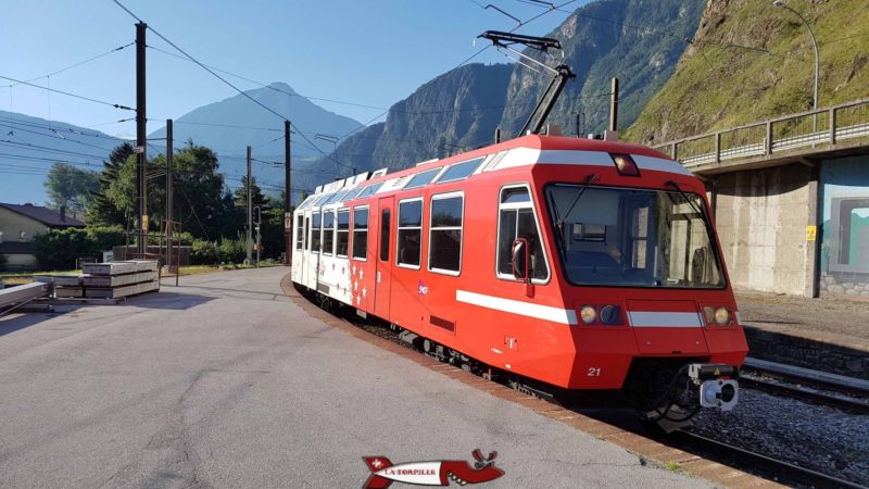 la gare de Vernayaz du train mont-blanc express