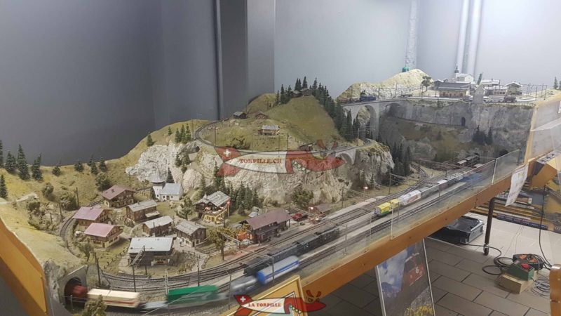 Une maquette au format HO exposée à la fondation suisse des trains miniatures