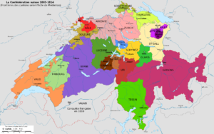 Carte de La Confédération Hélvétique de 1803 à 1814
