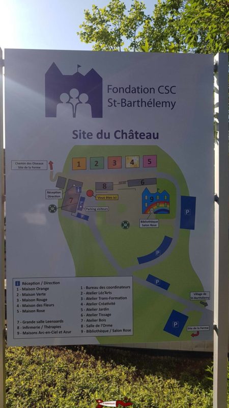 Un plan des bâtiments de la Fondation CSC au château de Saint-Barthélémy