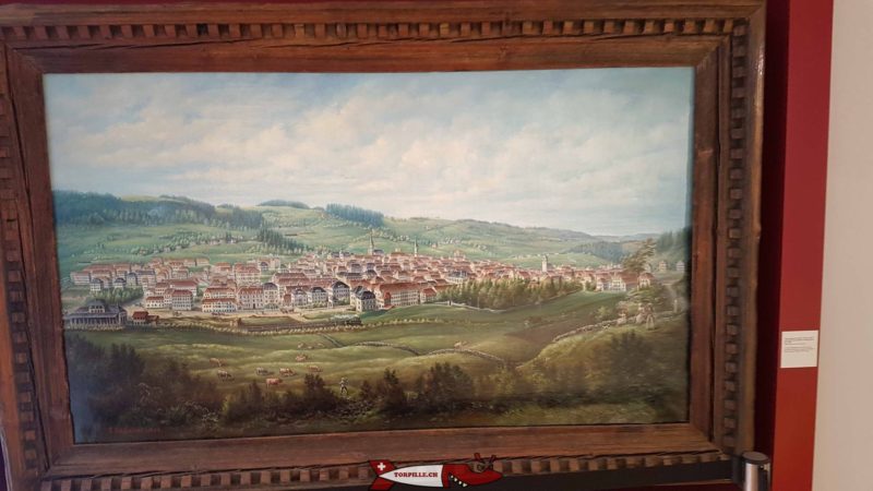 Un tableau de la ville de la chaux-de-fonds au 19 siècle.