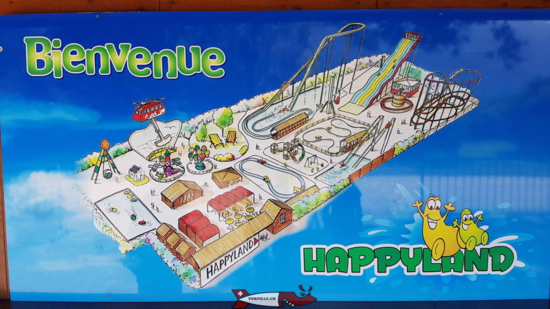 Un plan des activités du parc happyland.