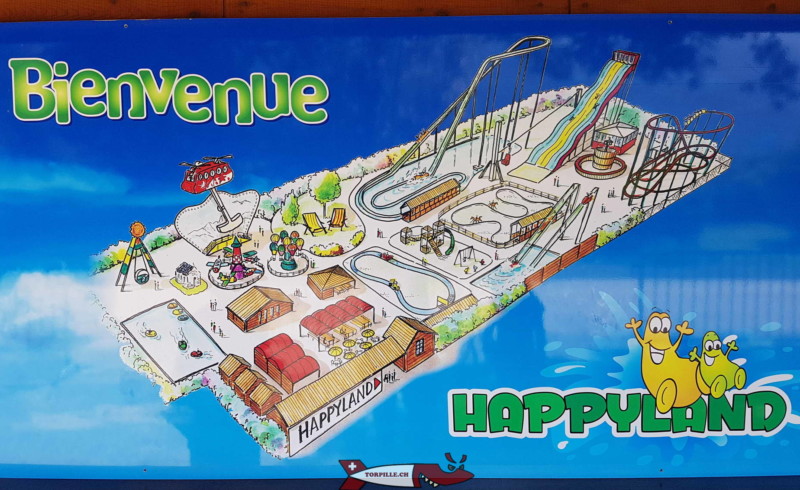 Un plan des activités du parc happyland.
