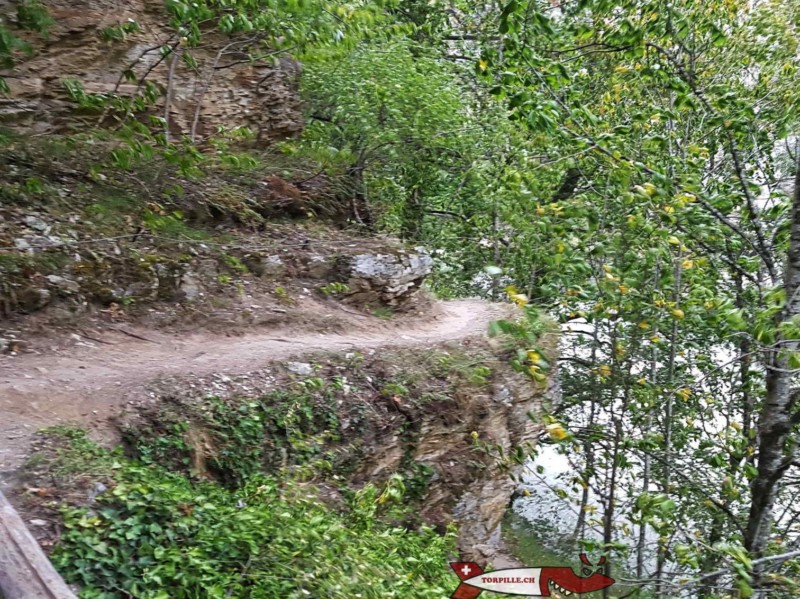 Le chemin le long des gorges de la Borgne. Descente Rive gauche. Gorges de la Borgne - Val d'Hérens