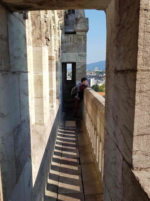 Le dernier étage de la tour Nord de la cathédrale de Genève