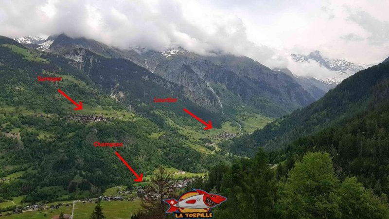 Vue Est depuis le belvédère du bisse des Ravines