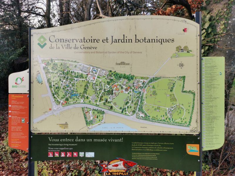 Le plan du parc botanique.