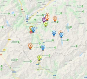 Carte interactive des activités dans la région de Sierre.