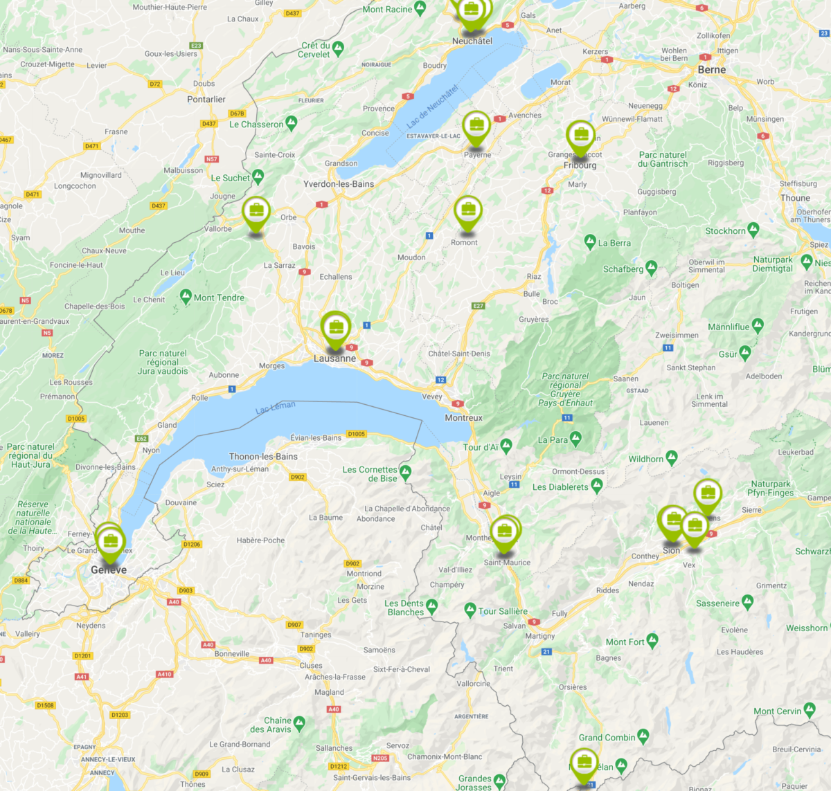 carte monuments religieux suisse romande