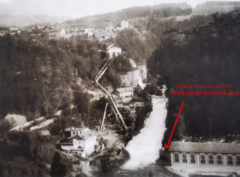Les impressionnantes structures hydroélectriques qui existaient autour du saut du Day.