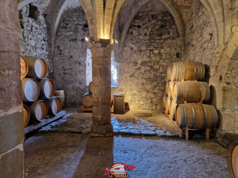 Le sous-sol du château de Chillon où fut attaché François Bonivard.