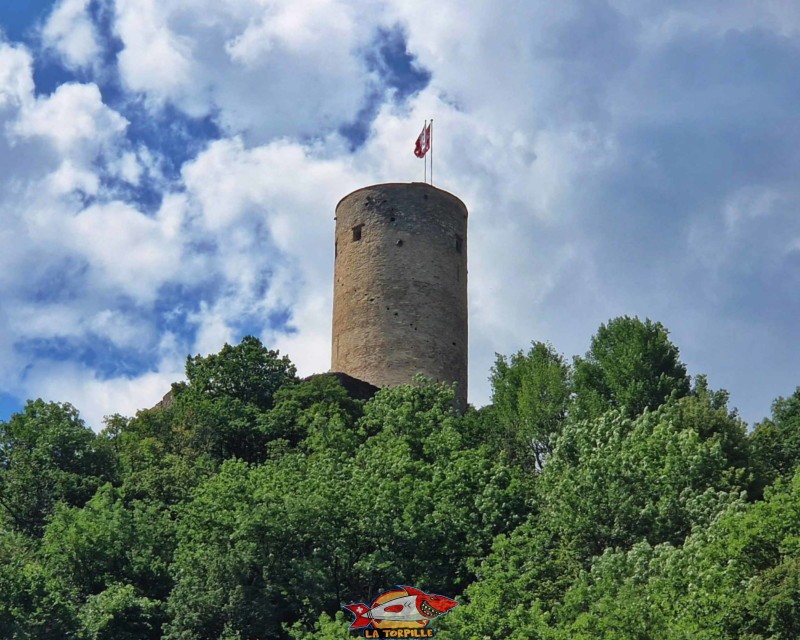 Zoom sur le château. Château de la Bâtiaz, Martigny