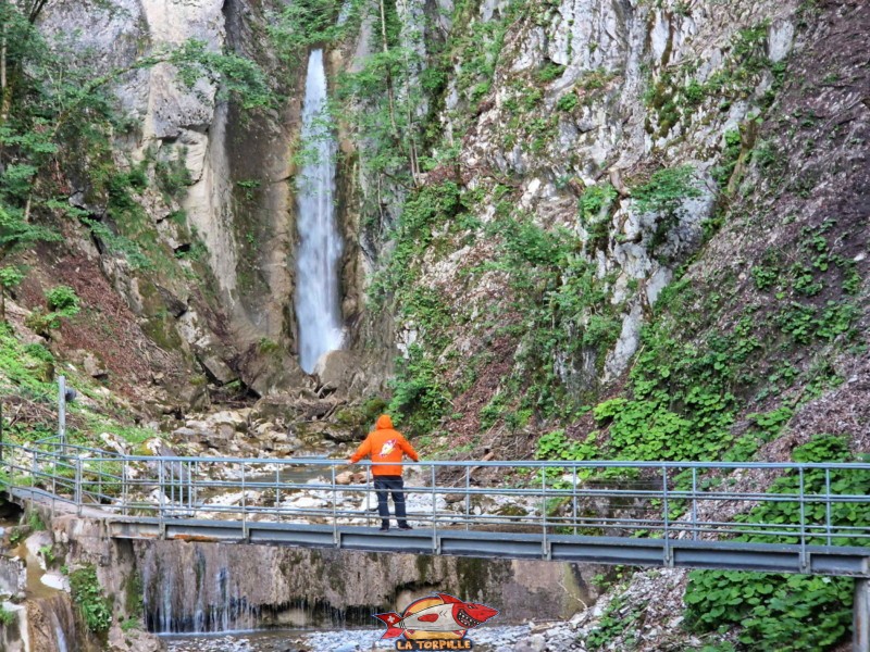 La cascade de Grandvillard. L'accès sous la chute d'eau n'est pas autorisé en raison du risque de chutes de pierre