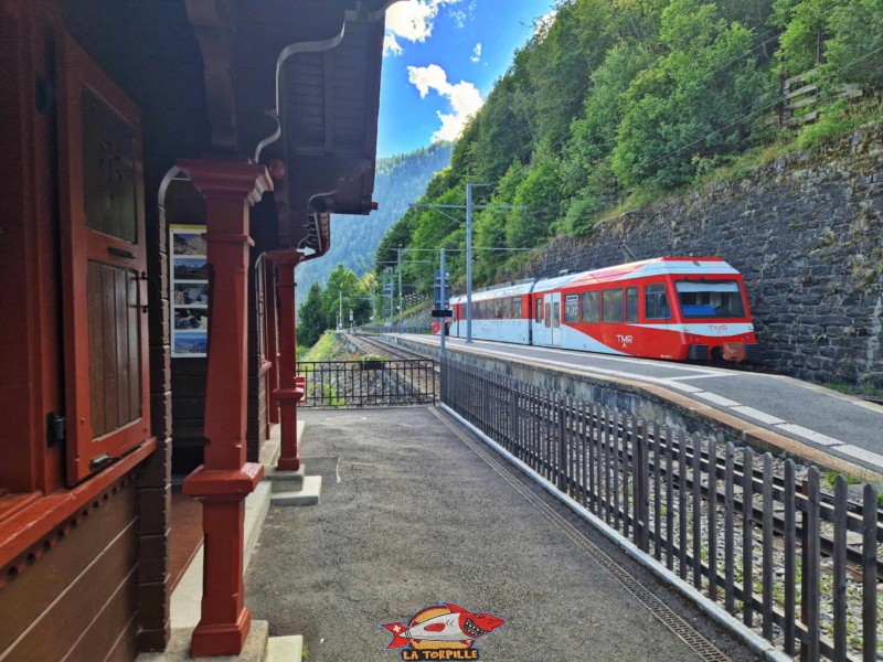 Un train en gare du Trétien.