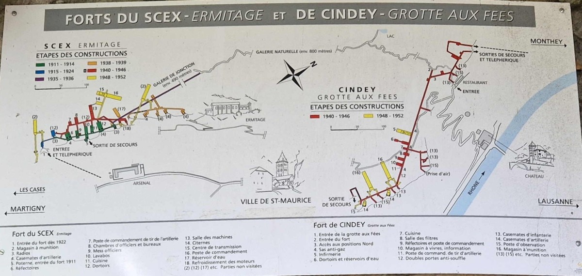 Plan des forts de Cindey et du Scex