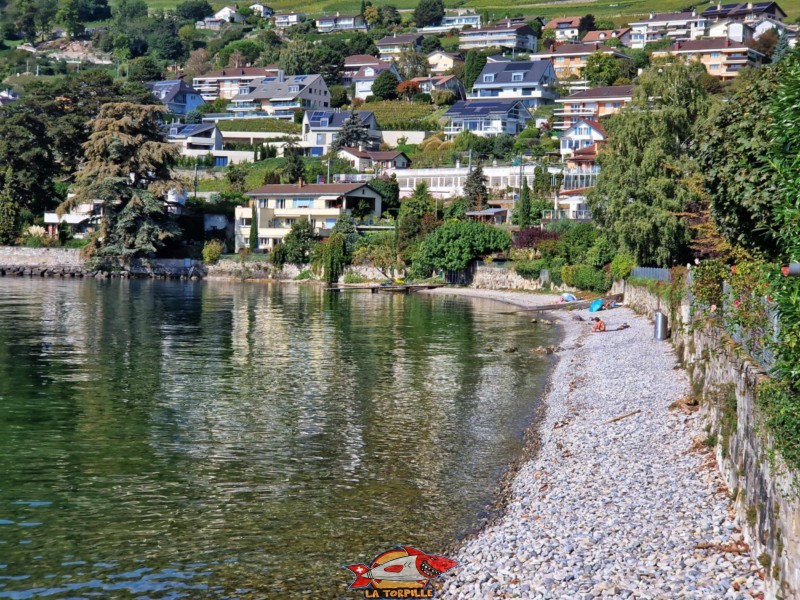 rivage ouest, Bains de la Crottaz, plage de la grotte, corseaux, Riviera vaudoise