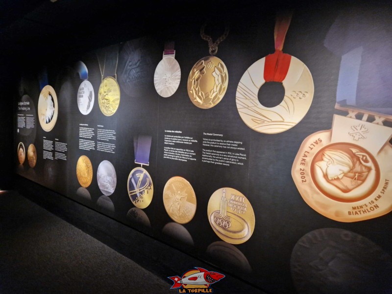 étage -1, l'esprit olympique, musée olympique de lausanne, suisse, Les médailles des jeux olympiques.