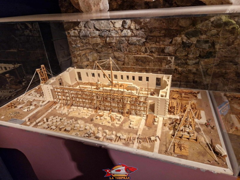 Exposition permanente, construction basilique, musée romain de nyon, canton de vaud