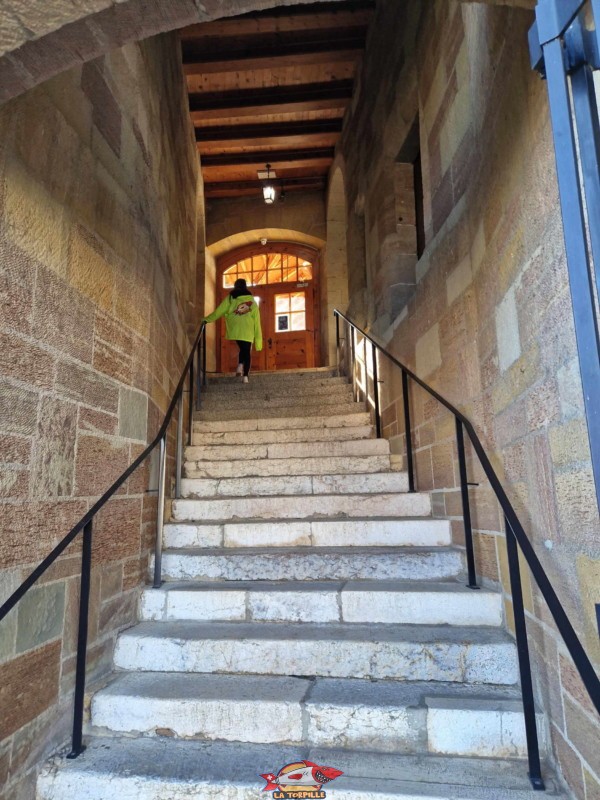 L'escalier d'entrée dans le château qui monte au rez supérieur. château de morges
