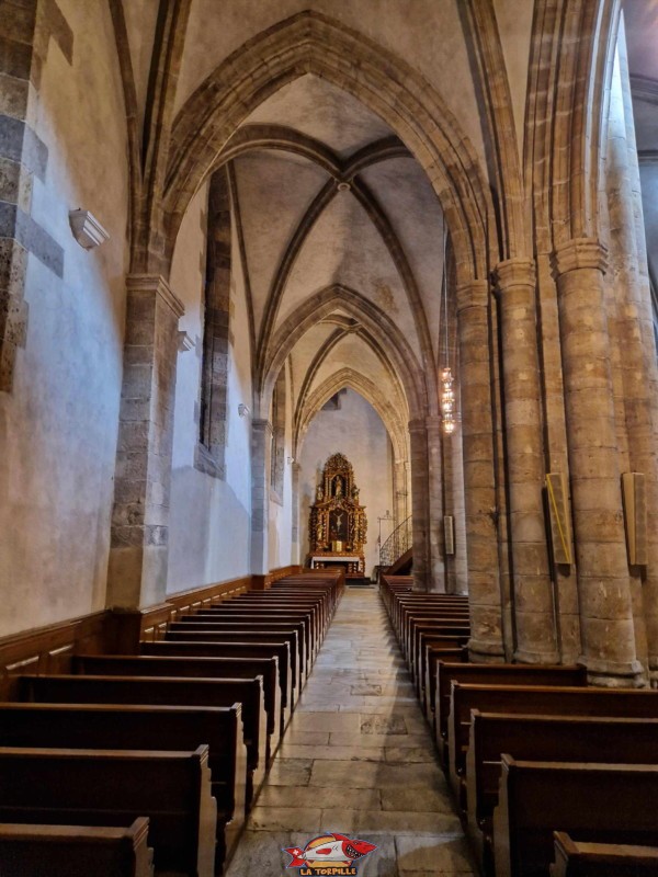 Bas-Côté Nord. La cathédrale Notre-Dame du Glarier, Sion, Valais, Suisse.