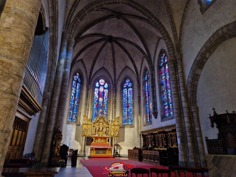 Choeur. La cathédrale Notre-Dame du Glarier, Sion, Valais, Suisse.