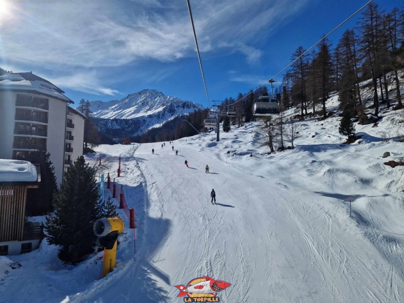 Montée, Télésiège de Tortin, Luge d'hiver à Siviez, Nendaz, domaine des 4 vallées.