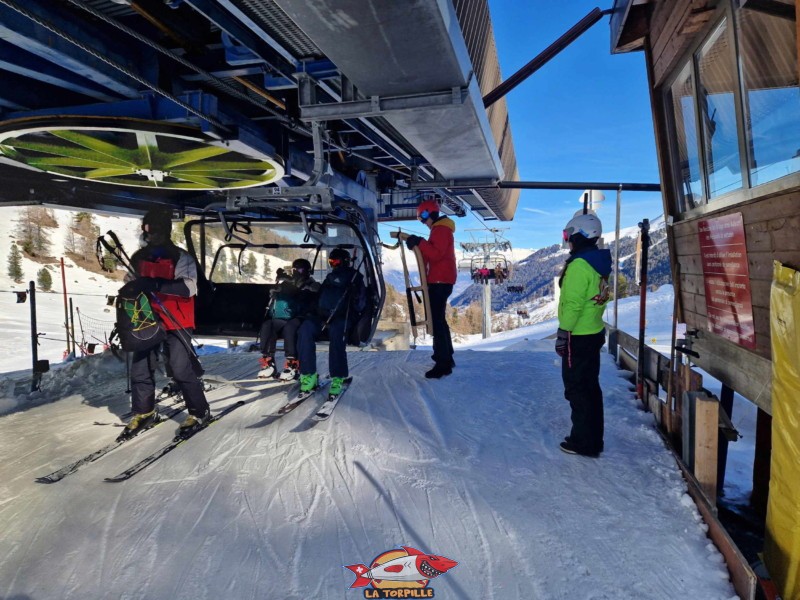 Station supérieure, Télésiège de Tortin, Luge d'hiver à Siviez, Nendaz, domaine des 4 vallées.