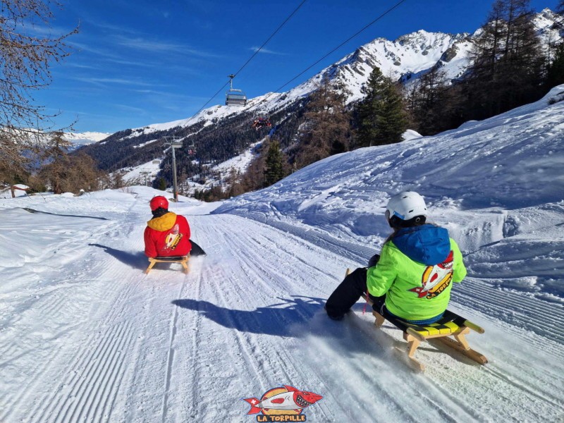 Zone supérieure, Piste de luge d'hiver de Tortin - Siviez, val de Nendaz.