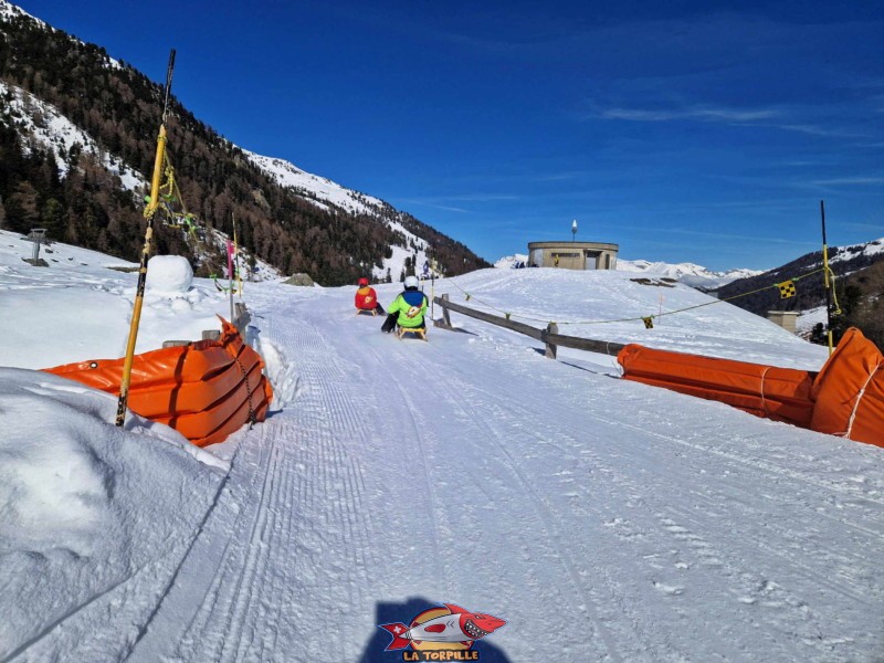 Zone supérieure,Le petit pont sur le ruisseau de Tortin, Piste de luge d'hiver de Tortin - Siviez, val de Nendaz.