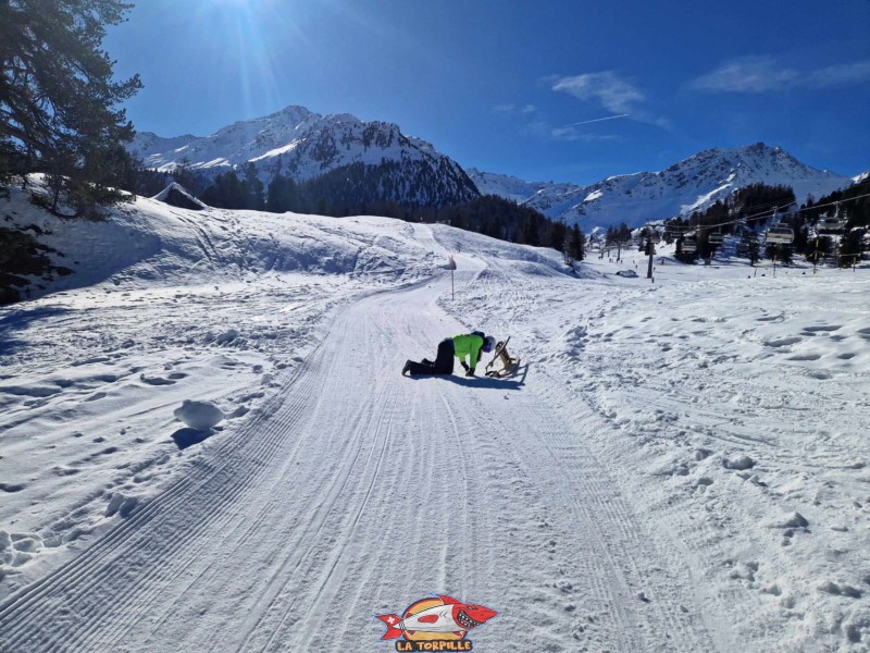 Zone supérieure, Piste de luge d'hiver de Tortin - Siviez, val de Nendaz.