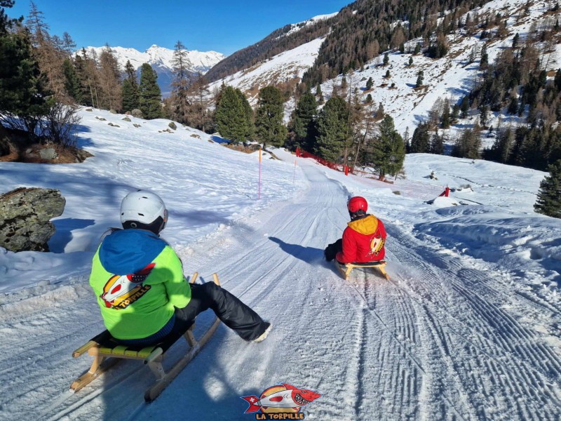 Zone inférieure, Piste de luge d'hiver de Tortin - Siviez, val de Nendaz.