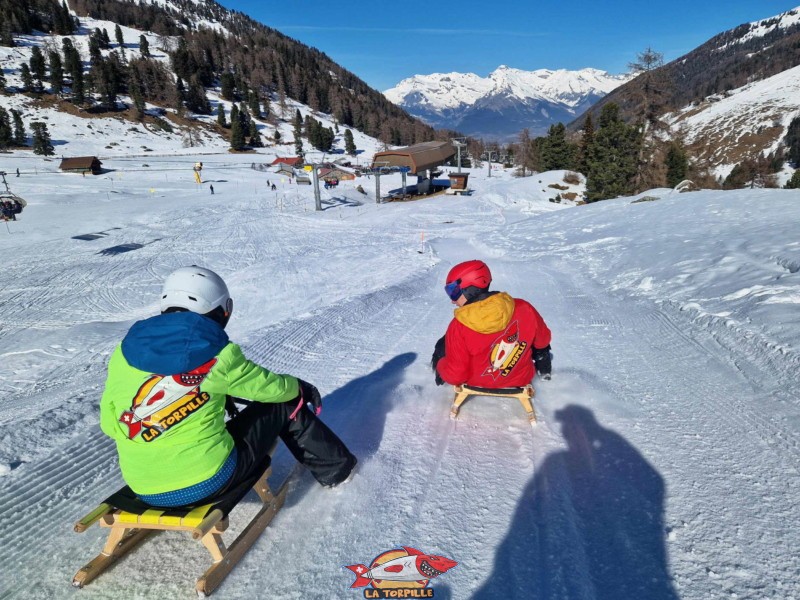 Zone supérieure, Piste de luge d'hiver de Tortin - Siviez, val de Nendaz.