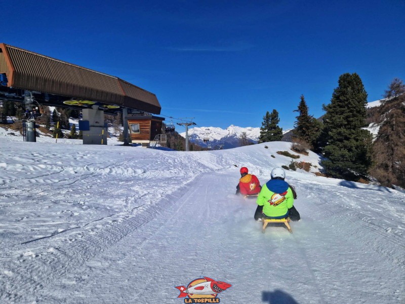 Zone supérieure, Piste de luge d'hiver de Tortin - Siviez, val de Nendaz.