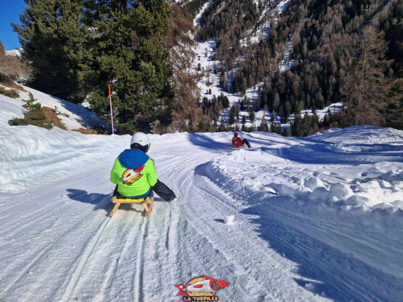 Zone intermédiaire, Piste de luge d'hiver de Tortin - Siviez, val de Nendaz.