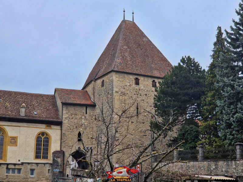 La tour-porte des Religieuses. Monastère des Dominicaines, Estavayer-le-Lac, Broye, Canton de Fribourg.