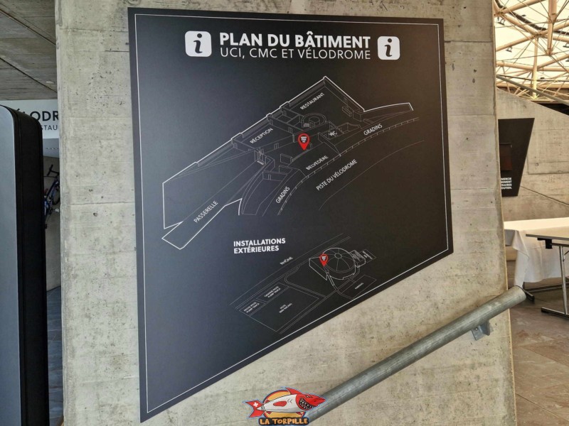 Le plan des bâtiments de l'UCI, du CMC et le vélodrome.