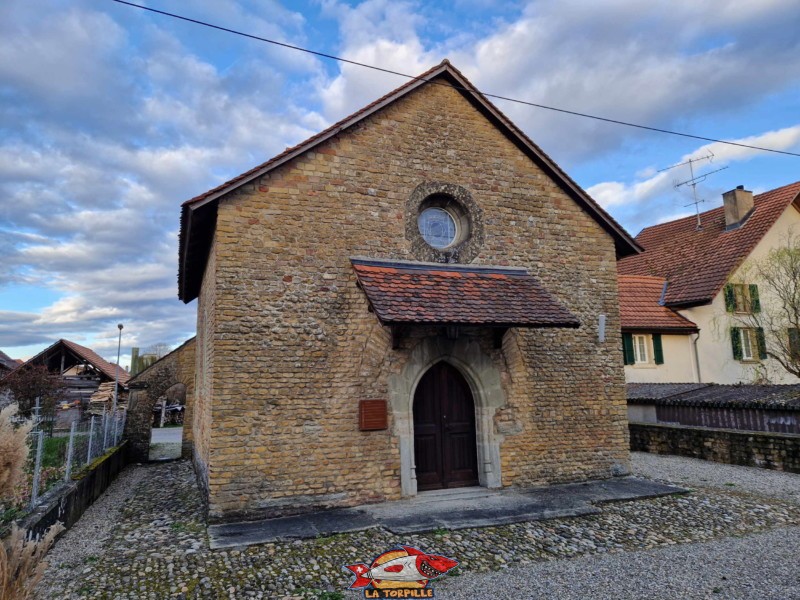 Coté sud-ouest, Église de Donatyre. Ville médiévale d'Avenches, vieille ville, région de la Broye, canton de Vaud.