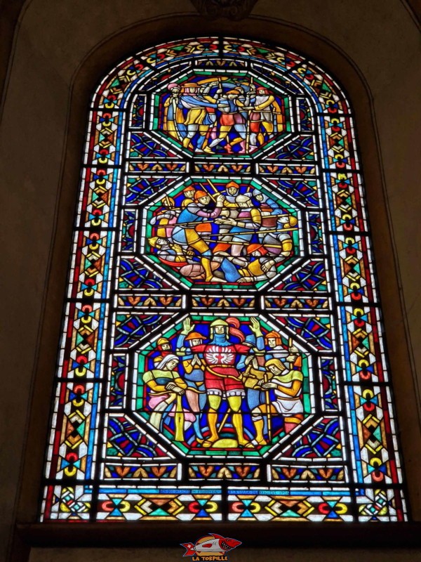 Le vitrail gauche du chœur. Église Allemande