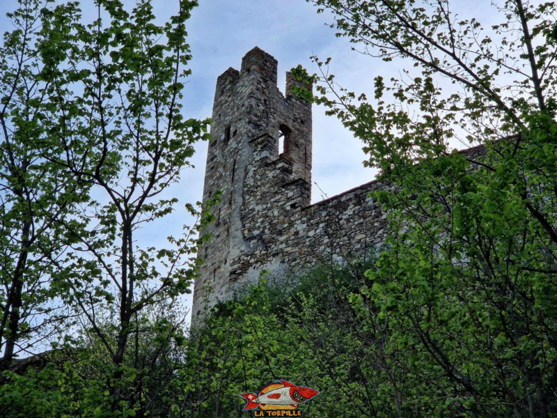 La tour à l'est des remparts. Forteresse, château, basilique de Valère, Sion, Valais.