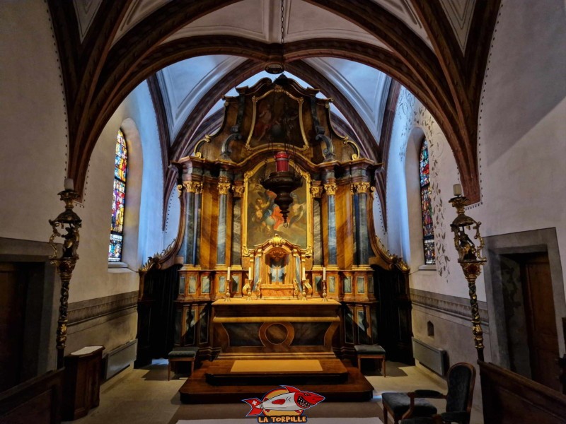 Le chœur de la chapelle de Bourguillon.