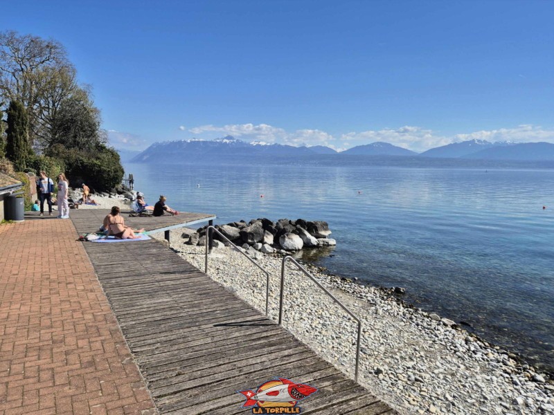 Plage Ouest, bains des dames, st-prex, canton de Vad, lac Léman.