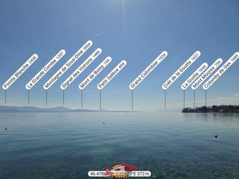 La vue depuis le bain des Dames de St-Prex en direction du sud-ouest.