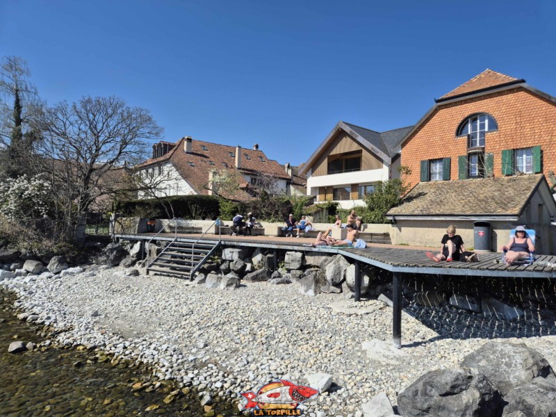 Plage Ouest, bains des dames, st-prex, canton de Vad, lac Léman.