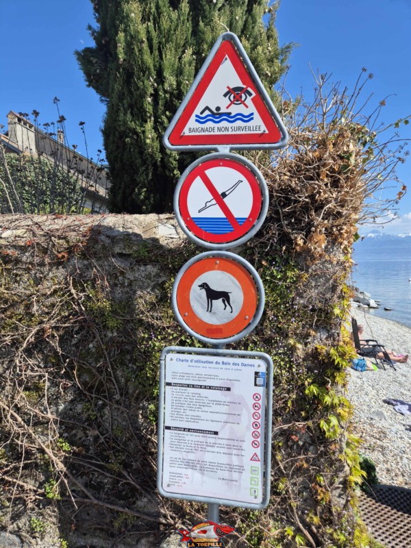 Plage accès, bains des dames, st-prex, canton de Vad, lac Léman.