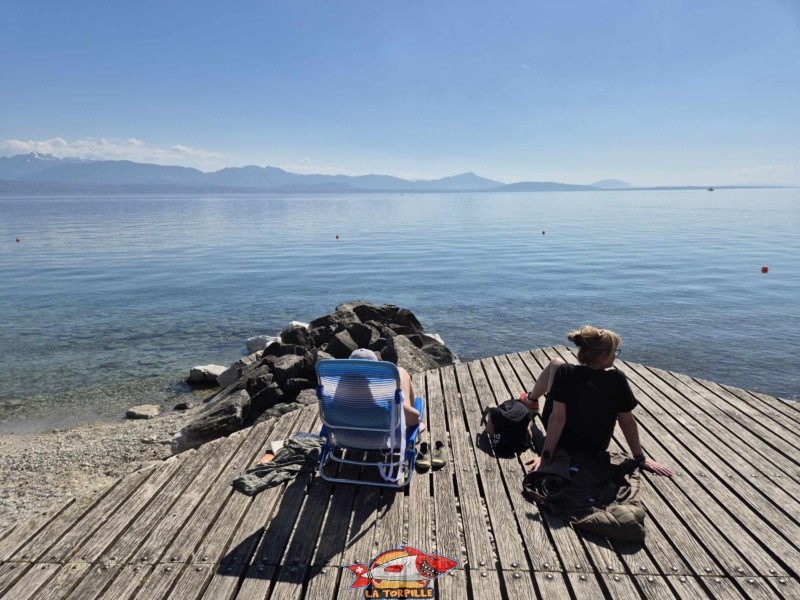 Plage centre, bains des dames, st-prex, canton de Vad, lac Léman.