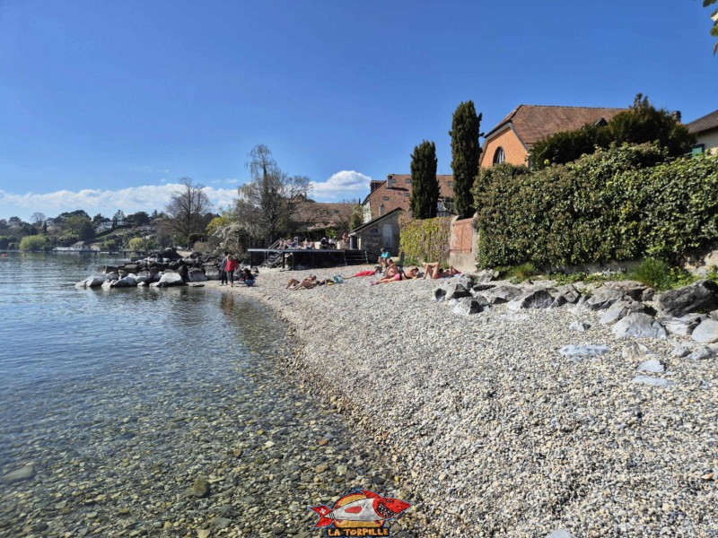 Plage est, bains des dames, st-prex, canton de Vad, lac Léman.